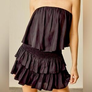 Black mustard seed strapless romper